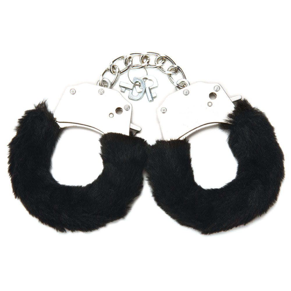 WhipSmart Classic Furry Cuffs - Black Furry Restraints