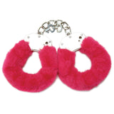 WhipSmart Classic Furry Cuffs - Hot Pink - Hot Pink Furry Restraints with Bonus Eye Mask - Image 2