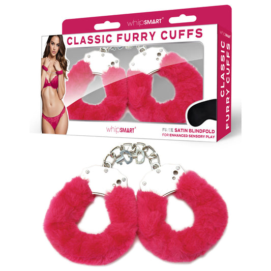 WhipSmart Classic Furry Cuffs - Hot Pink Furry Restraints