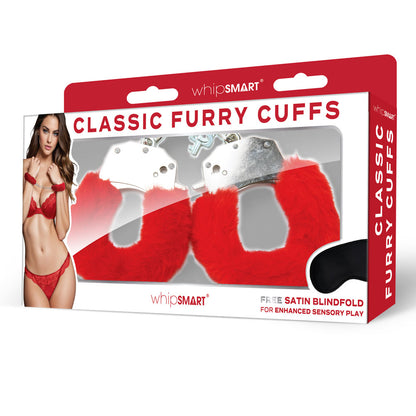 WhipSmart Classic Furry Cuffs - Red Furry Restraints