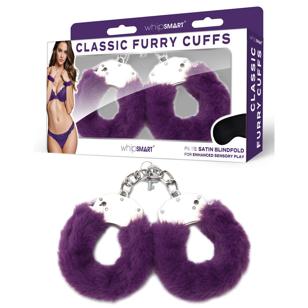 WhipSmart Classic Furry Cuffs - Purple Furry Restraints