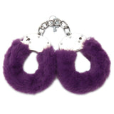 WhipSmart Classic Furry Cuffs - Purple - Purple Furry Restraints with Bonus Eye Mask - Image 2