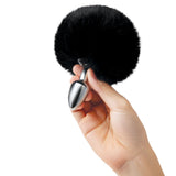 WhipSmart Furry Tales Black Bunny Tail - Metal 6.3 cm Butt Plug with Black Bunny Tail - Image 2