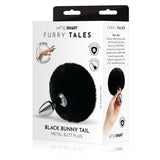 WhipSmart Furry Tales Black Bunny Tail - Metal 6.3 cm Butt Plug with Black Bunny Tail - Image 1