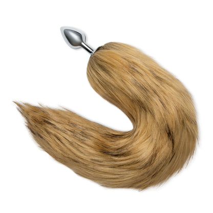 WhipSmart Furry Tales 14 Inch Brown Fox Tail - Metal 6.3 cm Butt Plug