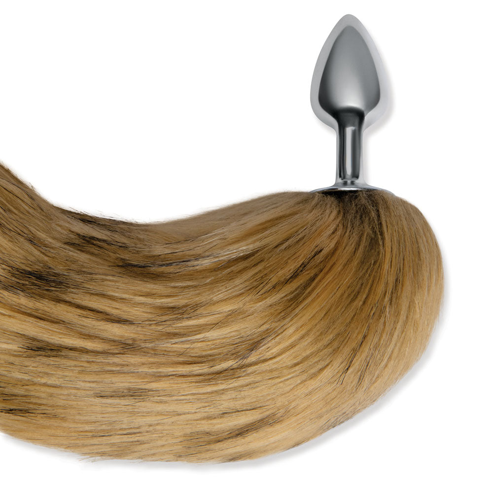 WhipSmart Furry Tales 14 Inch Brown Fox Tail - Metal 6.3 cm Butt Plug