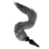 WhipSmart Furry Tales Foxtail Furry Play Set - Grey Foxtail Butt Plug & Furry Ears Set - Image 4