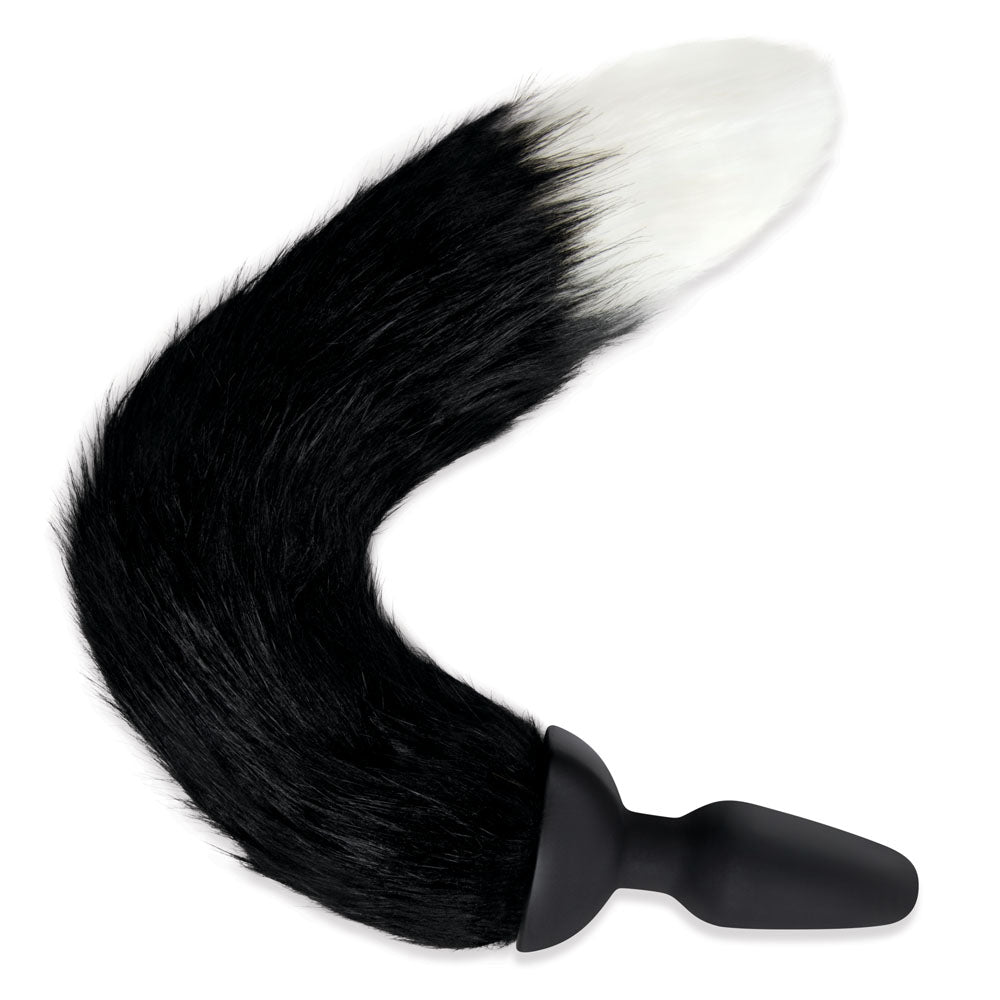 WhipSmart Furry Tales Silicone Foxtail Rechargeable Butt Plug - Black