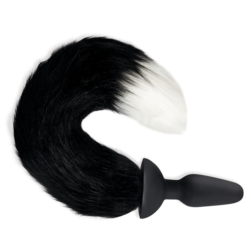 WhipSmart Furry Tales Silicone Foxtail Rechargeable Butt Plug - Black