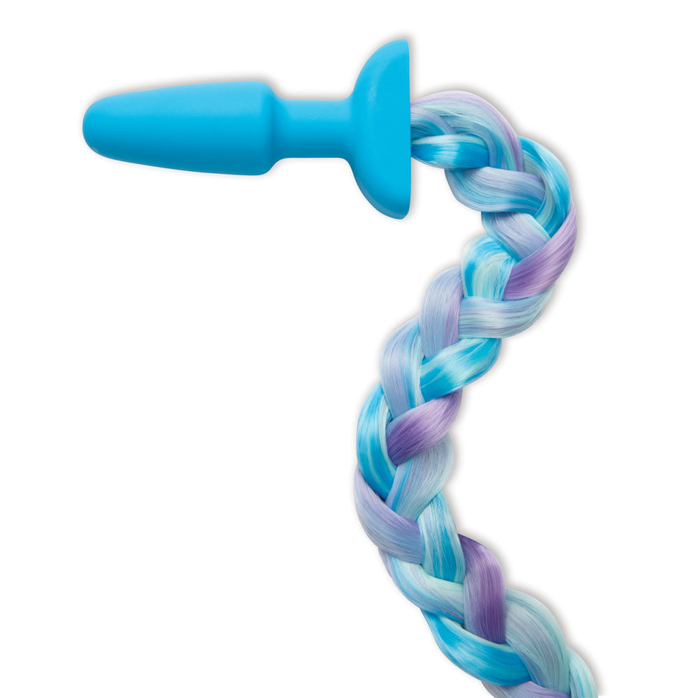 WhipSmart Furry Tales Silicone Unicorn Butt Plug - Blue Butt Plug