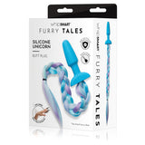 WhipSmart Furry Tales Silicone Unicorn Butt Plug - Blue 8.9 cm Butt Plug with Unicorn Tail - Image 1