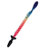 WhipSmart Furry Tales Silicone Rainbow Tail - Black 8.9 cm Butt Plug with Rainbow Tail - Image 3