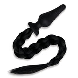 WhipSmart Furry Tales 4 Inch Silicone Pony Tail Butt Plug - Black 10.1 cm Butt Plug with Black Pony Tail - Image 3