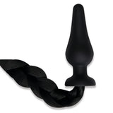 WhipSmart Furry Tales 4 Inch Silicone Pony Tail Butt Plug - Black 10.1 cm Butt Plug with Black Pony Tail - Image 4