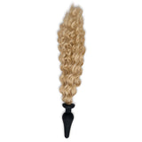 WhipSmart Furry Tales 4 Inch Silicone Pony Tail Butt Plug - Black 10.1 cm Butt Plug with Blonde Pony Tail - Image 4