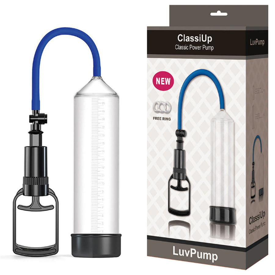 LuvPump ClassiUp Classic Power Pump - Medium - Clear Penis Pump