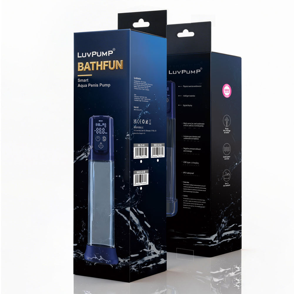 LuvPump Bathfun Smart Aqua Penis Pump - Blue Waterproof Automatic