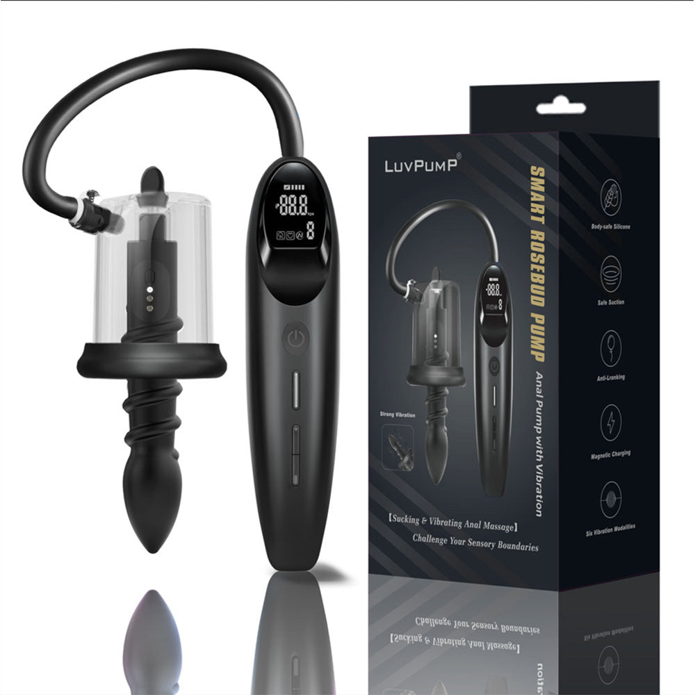 LuvPump RosCup Pro Smart Rosebud Pump - Black Anal Pump