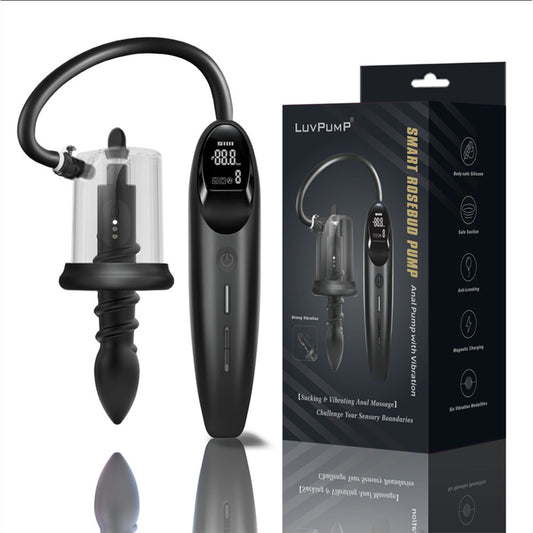 LuvPump RosCup Pro Smart Rosebud Pump. Close-up of the black product on a white background.