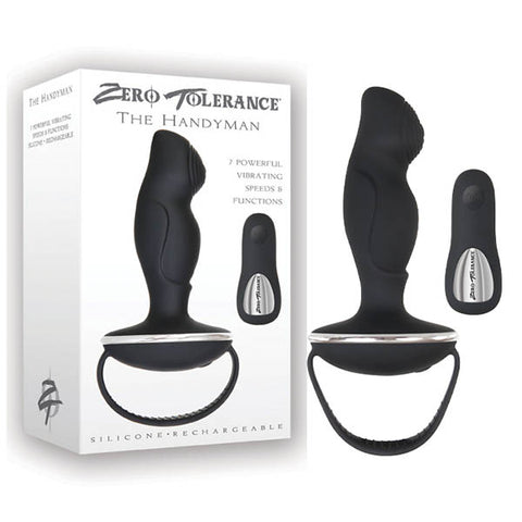 Zero Tolerance The Handyman - Black USB Rechargeable Vibrating Anal Plug with Remote - Image 1