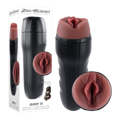 Zero Tolerance GRIP IT DARK - Brown Vagina Stroker - Image 1