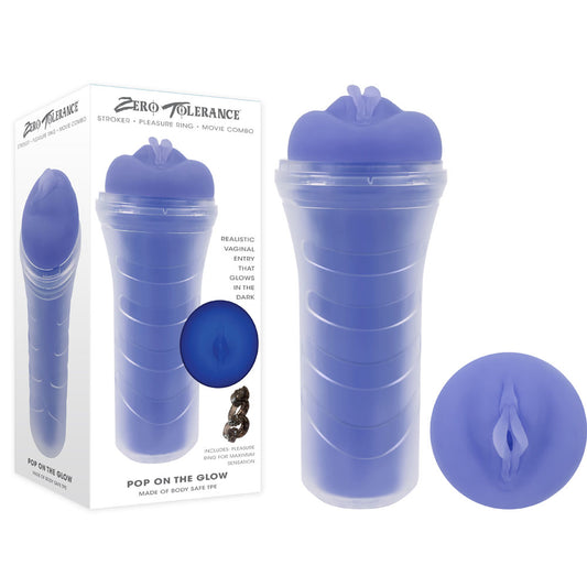 Zero Tolerance POP ON THE GLOW in Dark Purple Vagina Stroker