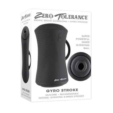 Zero Tolerance GYRO STROKE - Black USB Rechargeable Powered Masturbator - Image 1