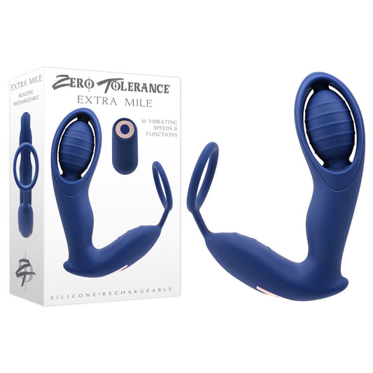 Zero Tolerance EXTRA MILE - Blue Vibrating Prostate Massager