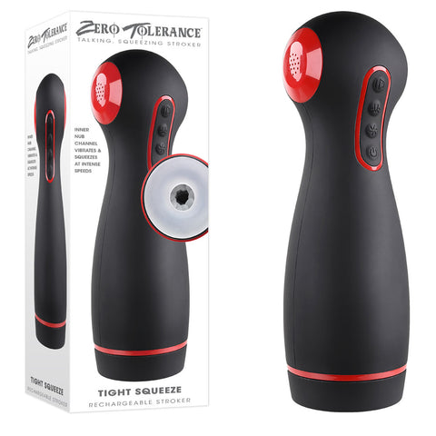 Zero Tolerance TIGHT SQUEEZE - USB Rechargeable Vibrating, Squeezing & Talking Stroker - Image 1