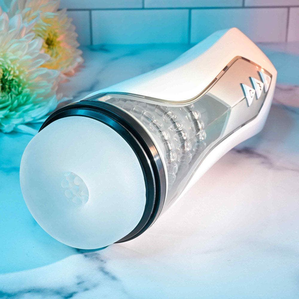 Zero Tolerance STROKING BUDDY - White Vibrating & Thrusting Stroker