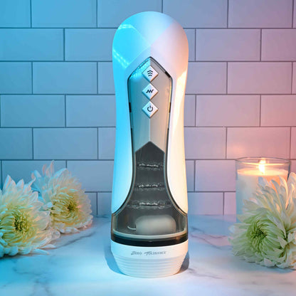 Zero Tolerance STROKING BUDDY - White Vibrating & Thrusting Stroker