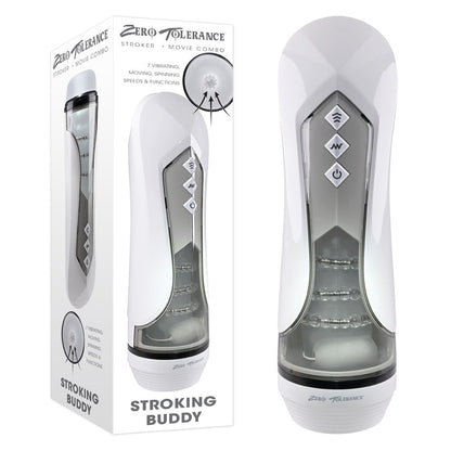 Zero Tolerance STROKING BUDDY - White Vibrating & Thrusting Stroker