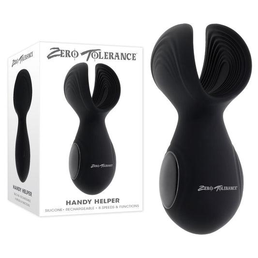 Zero Tolerance HANDY HELPER. The black stroker shown with its retail packaging on white.