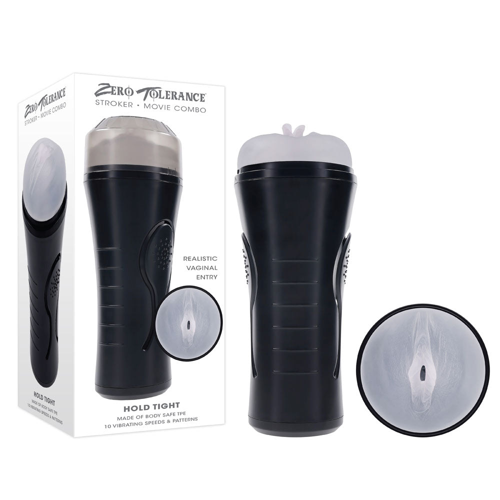 Zero Tolerance HOLD TIGHT - Clear Vibrating Vagina Stroker