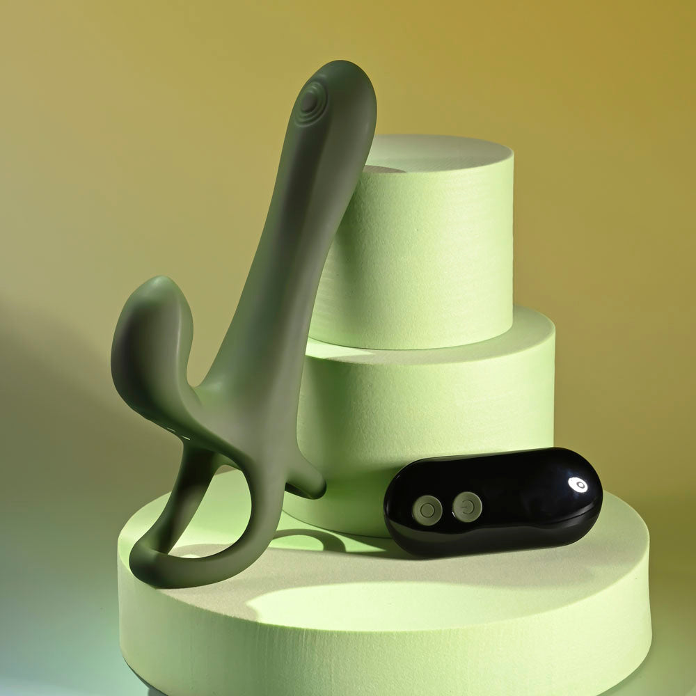 Zero Tolerance STRAP, TAP & GO - Green Vibrating & Tapping Penis