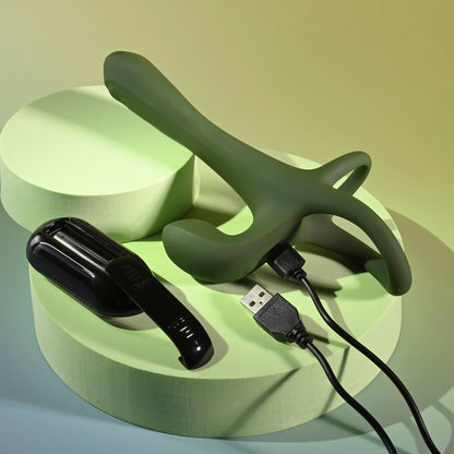 Zero Tolerance STRAP, TAP & GO - Green Vibrating & Tapping Penis