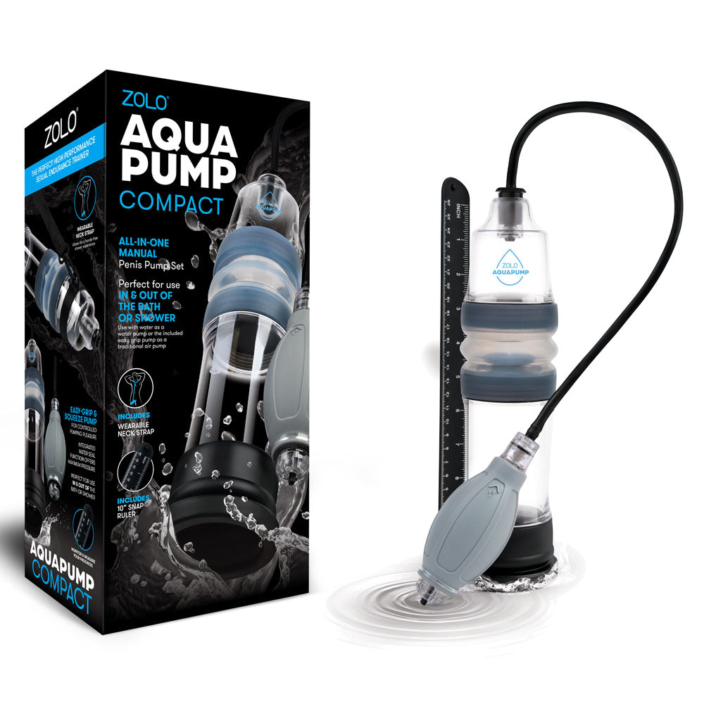 Zolo Aquapump Penis Pump - Compact Clear Water Design for Enhanced