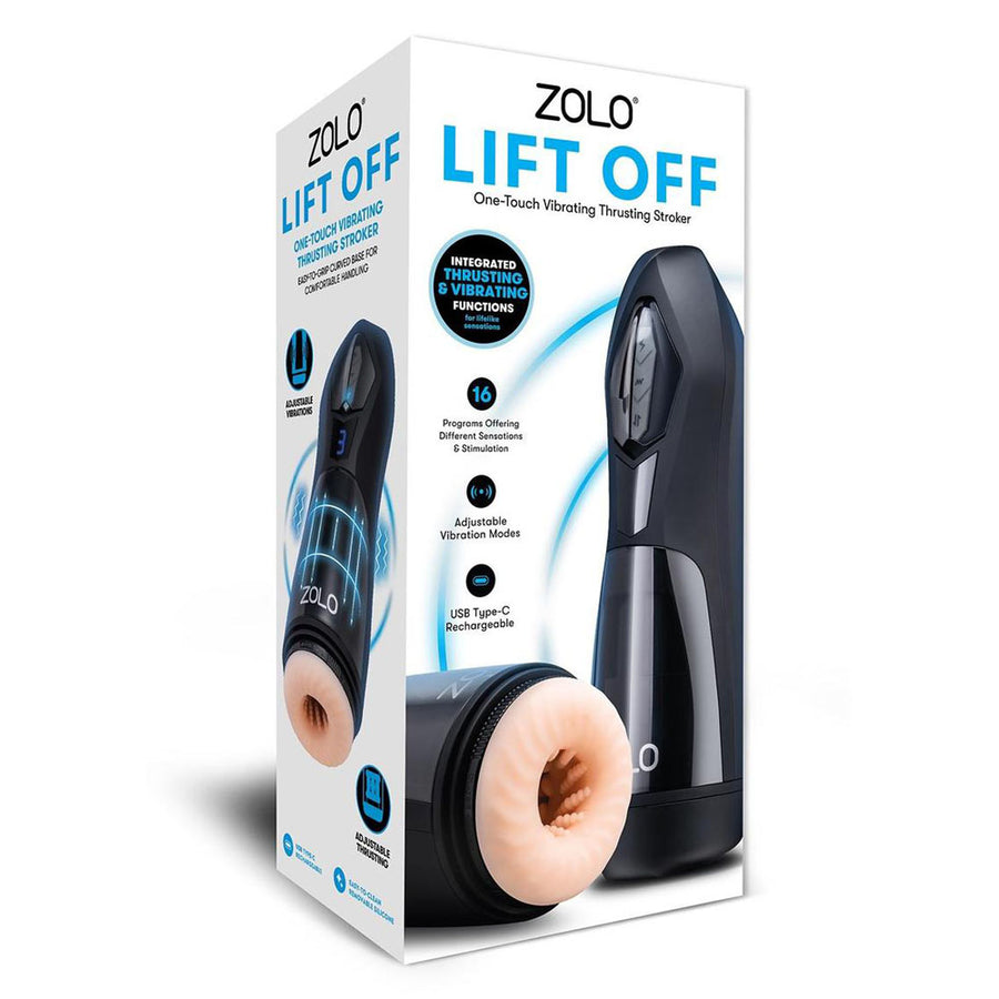Zolo Lift Off - Flesh USB Rechargeable Vibrating and Thrusting Auto Stroker