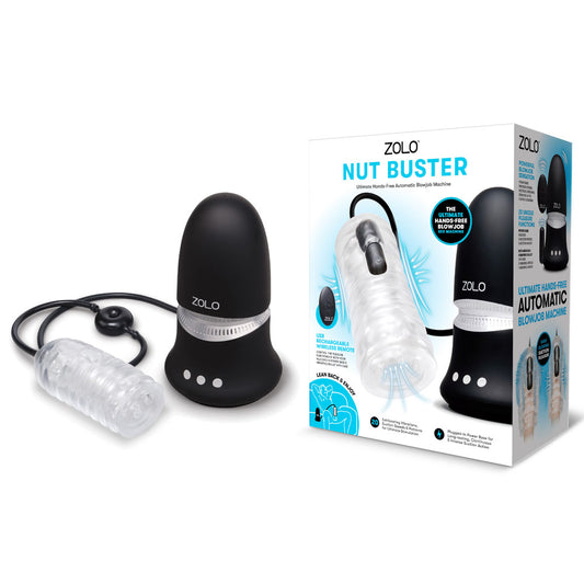 Zolo NUT BUSTER Mains Powered Hands Free Automatic Blowjob Machine. Studio photo of the aqua product on a white background, another angle.