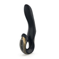 Black Bluetooth headset on a white background