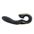 Black and gold door handle on a white background