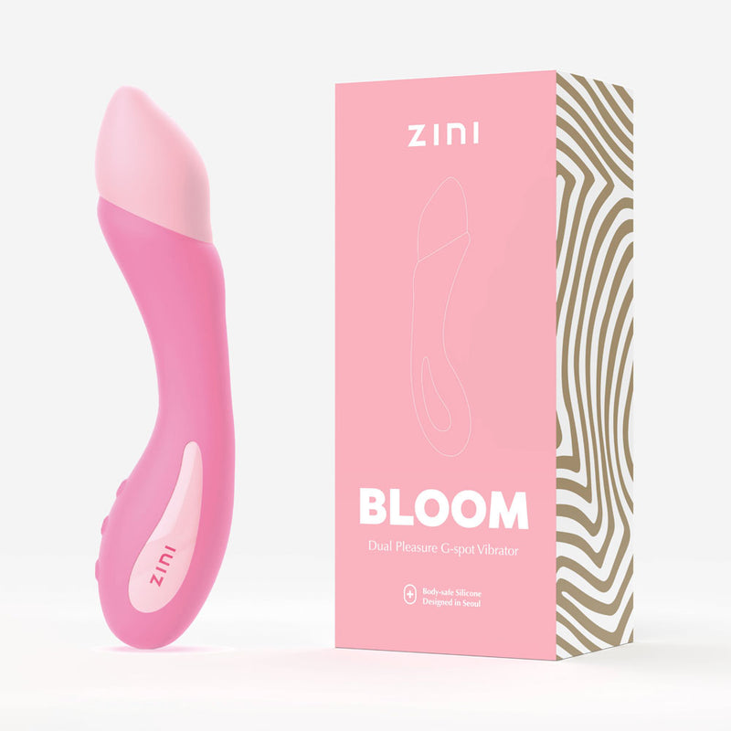 Pink Zini Bloom product with packaging on a white background