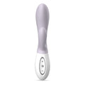 White and purple electronic device on a white background