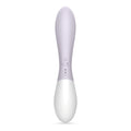 White and purple electronic device on a white background