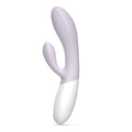 White and purple curved object on a white background