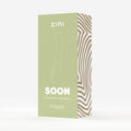 Zini product packaging with 'SOON' text on a light green background