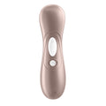 Rose gold electronic device with brand logo on a white background